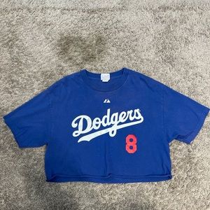 Dodgers Baseball Crop Top
